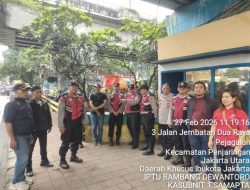 Antisipasi Pergerakan Massa, Polsek Metro Penjaringan Gelar Apel Penyekatan di Jembatan Tiga Pejagalan