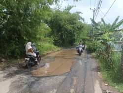 Warga yang Melintas Kesal Jalan Kabupaten Bogor, Rusak dan Berlubang di Desa Jaga Bita Menuju Desa Cibunar Kecamatan Parungpanjang