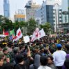 Ribuan Mahasiswa BEM UI Demo di Bundaran HI, Jakarta